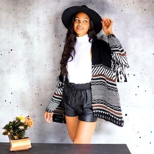 Fab'rik black, white and brown Bray Cardigan size S